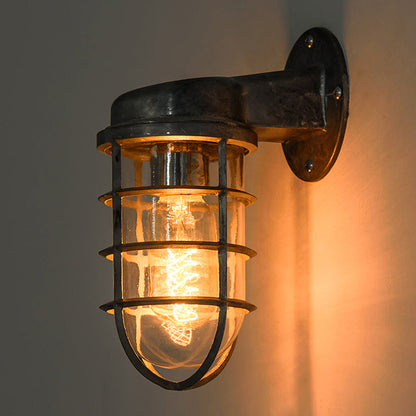 Delphine Coastal Caged Glass Wall Sconce Lamp