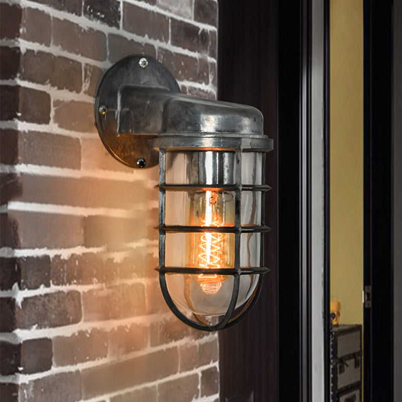 Delphine Coastal Caged Glass Wall Sconce Lamp