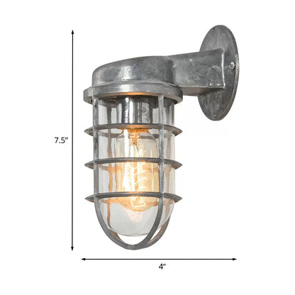 Delphine Coastal Caged Glass Wall Sconce Lamp