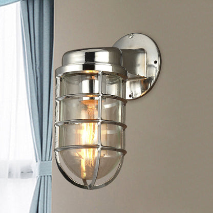 Delphine Coastal Caged Glass Wall Sconce Lamp