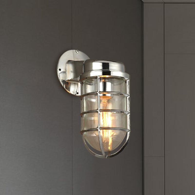 Delphine Coastal Caged Glass Wall Sconce Lamp