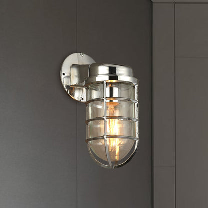 Delphine Coastal Caged Glass Wall Sconce Lamp