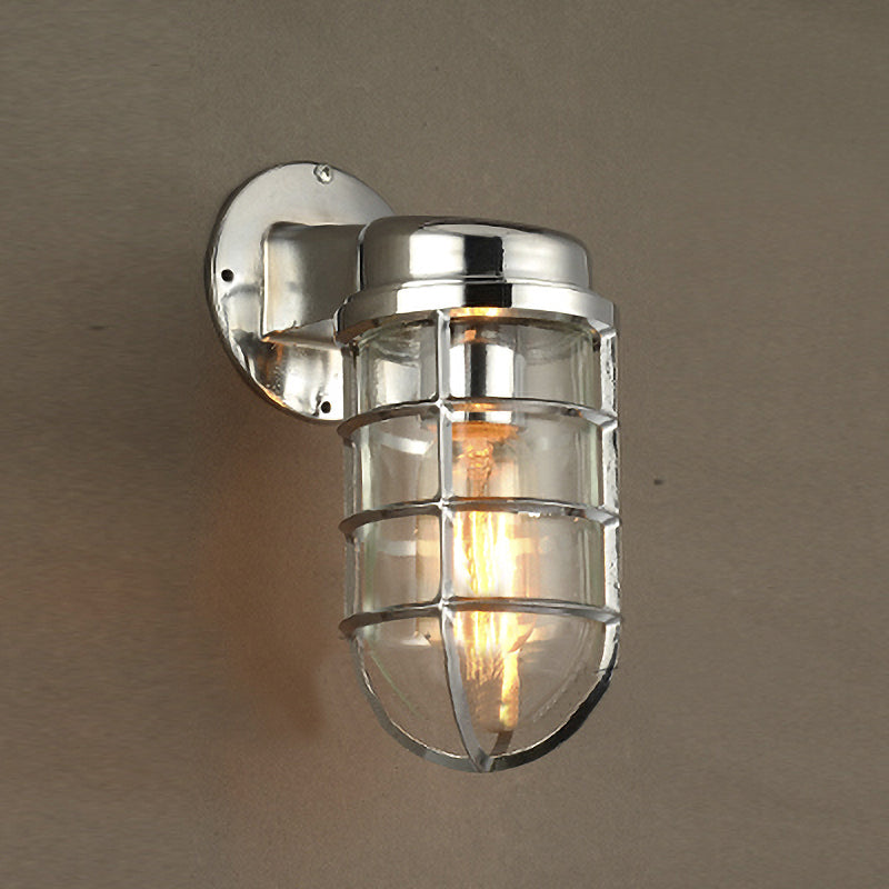 Delphine Coastal Caged Glass Wall Sconce Lamp
