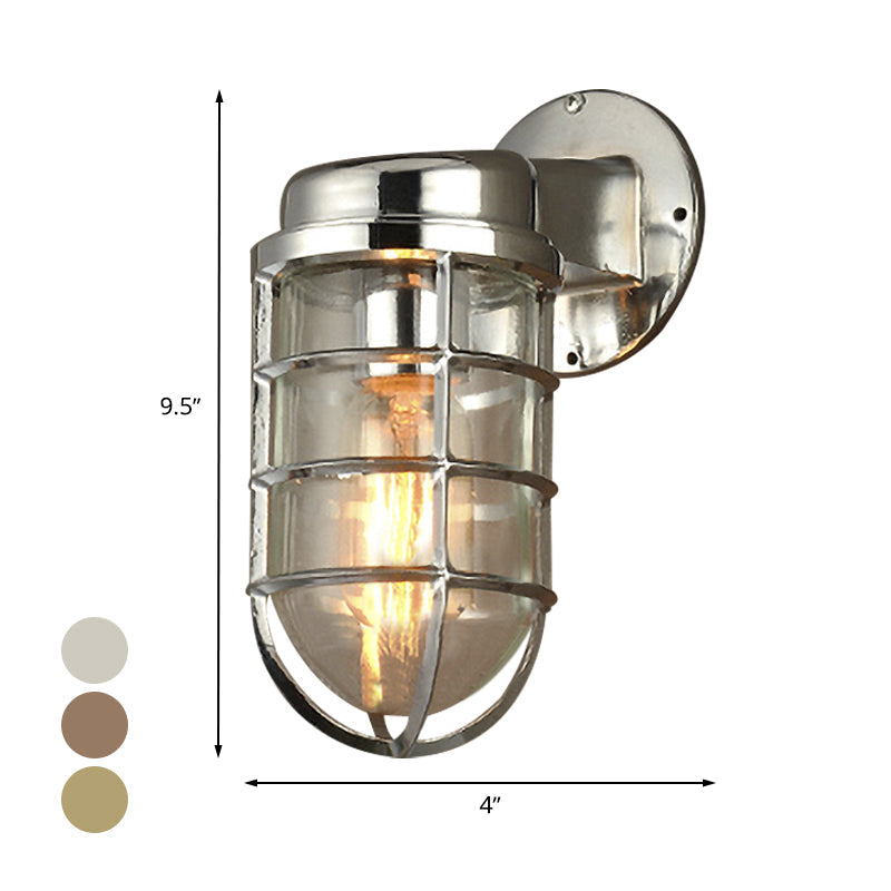Delphine Coastal Caged Glass Wall Sconce Lamp