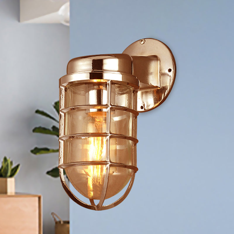 Delphine Coastal Caged Glass Wall Sconce Lamp