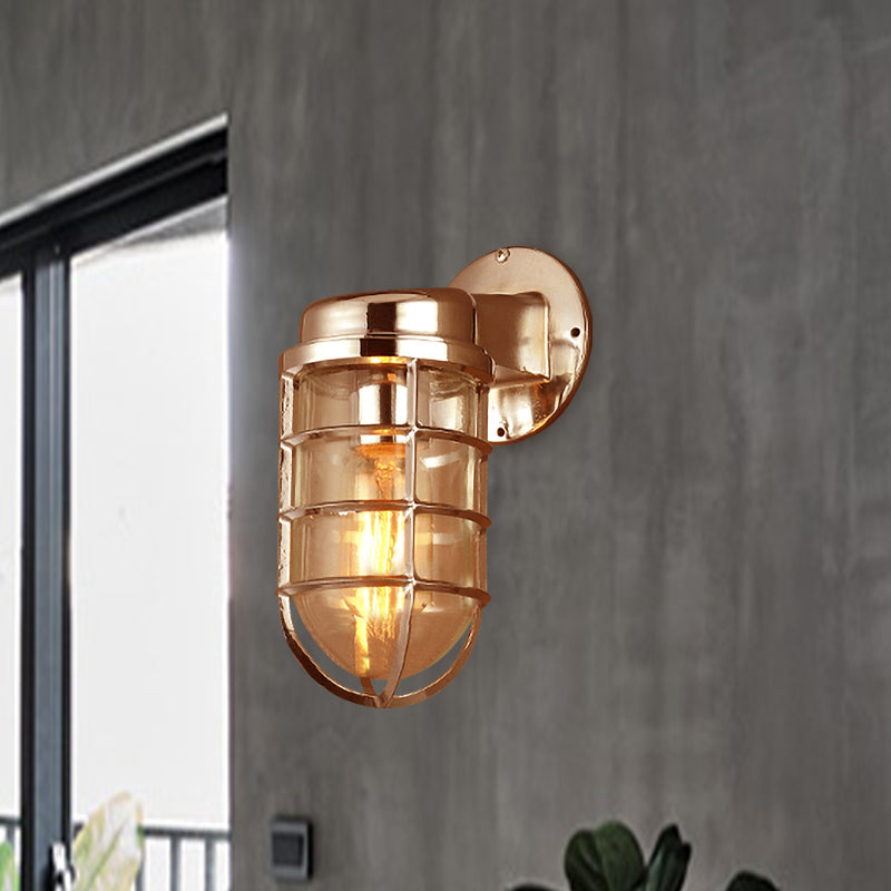 Delphine Coastal Caged Glass Wall Sconce Lamp