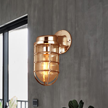 Delphine Coastal Caged Glass Wall Sconce Lamp