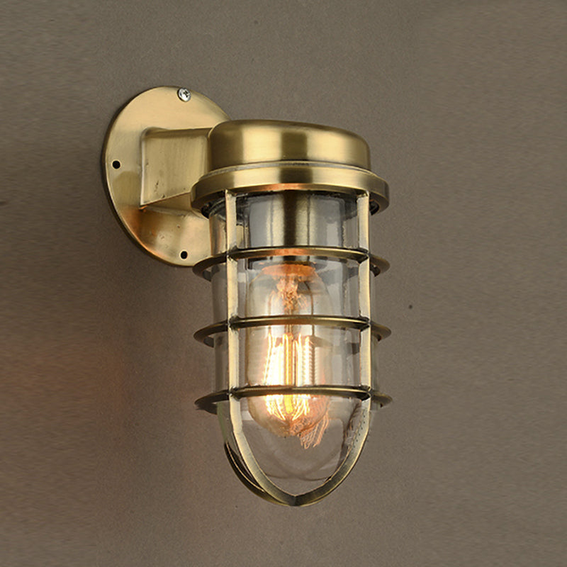 Delphine Coastal Caged Glass Wall Sconce Lamp