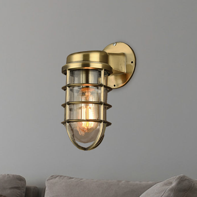 Delphine Coastal Caged Glass Wall Sconce Lamp