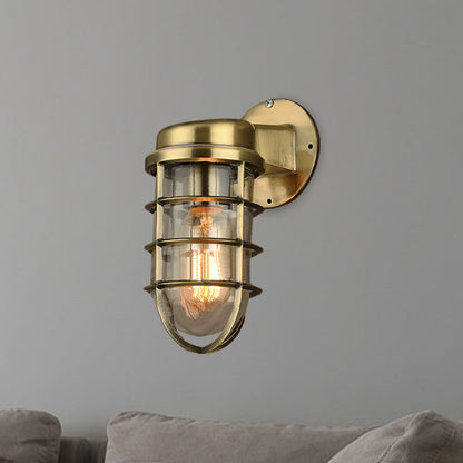 Delphine Coastal Caged Glass Wall Sconce Lamp