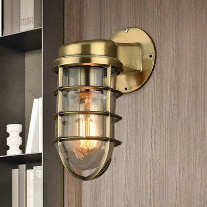 Delphine Coastal Caged Glass Wall Sconce Lamp