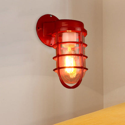Margaux Metal Caged Wall Lamp Glass Industrial Outdoor Lighting