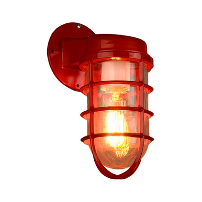 Margaux Metal Caged Wall Lamp Glass Industrial Outdoor Lighting