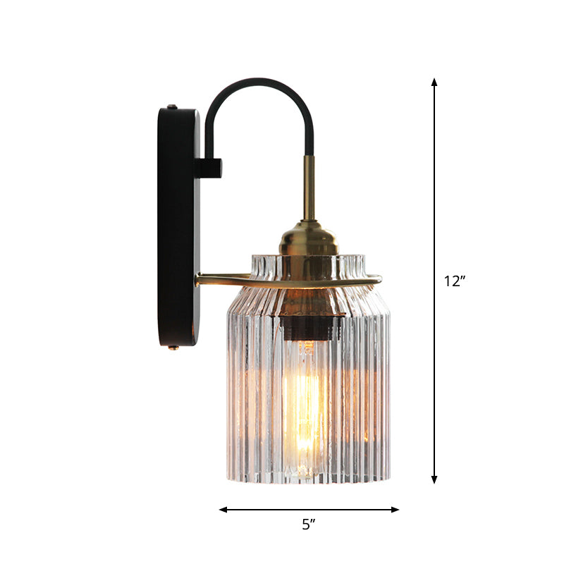 Sophie Clear Prismatic Glass Can Wall Sconce