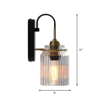 Sophie Clear Prismatic Glass Can Wall Sconce