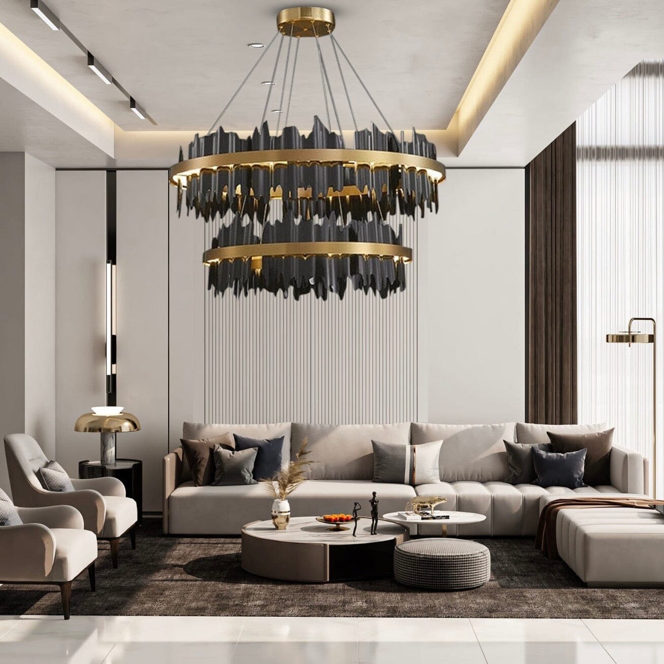 Manon Luxury Geometric Ring Chandelier