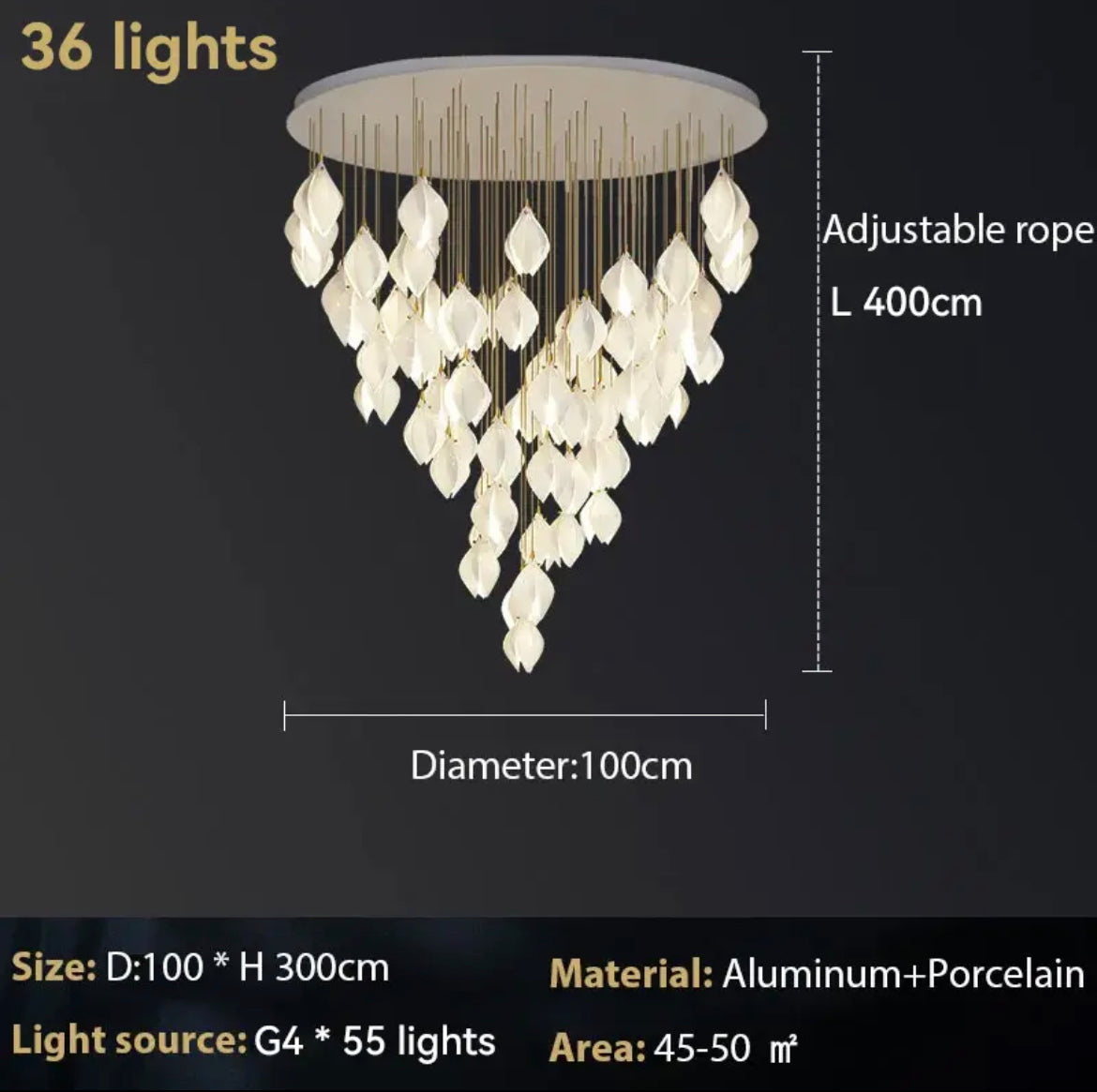 Elena Clara Petal Chandelier