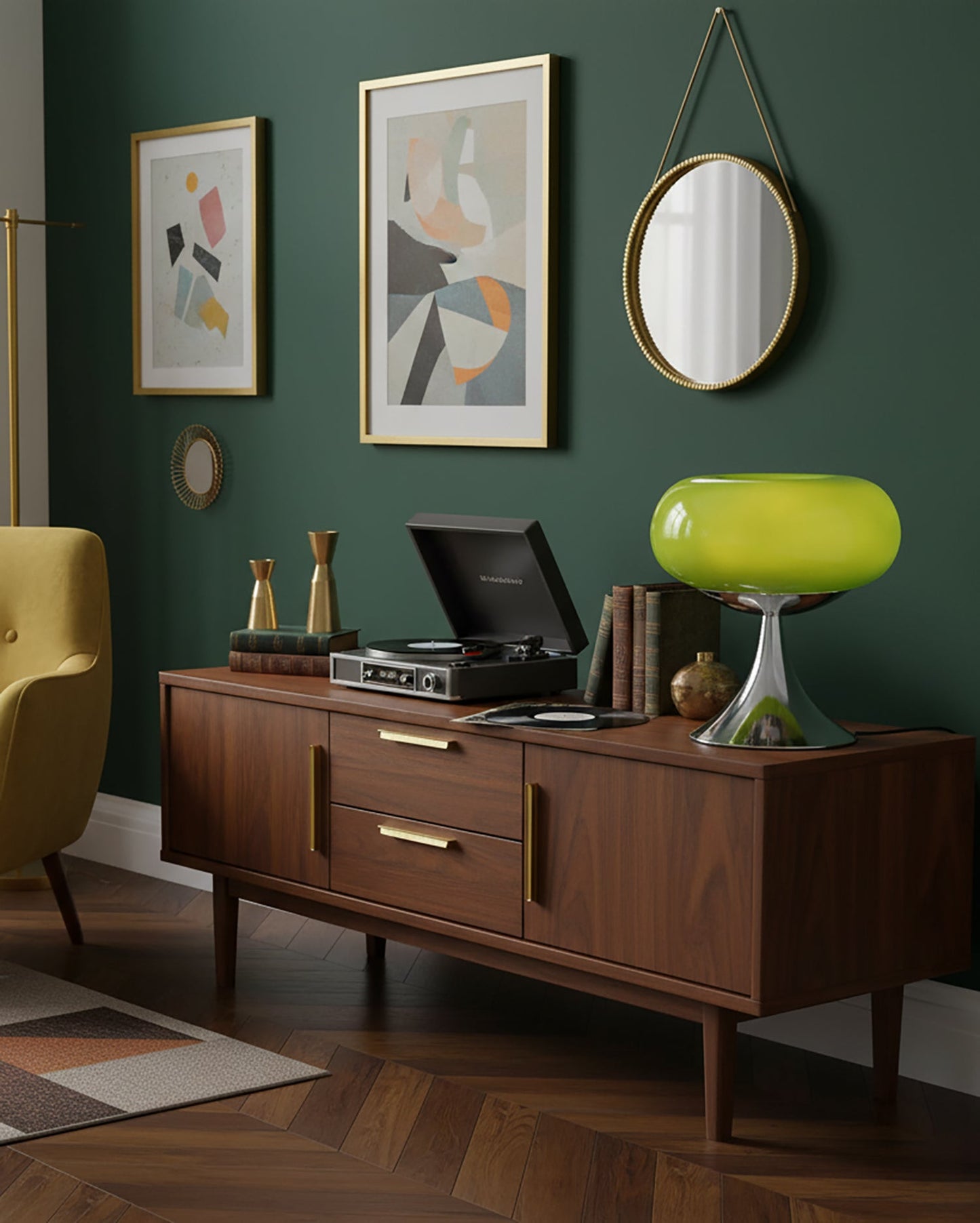 Adèle Lollipop Glass LED Table Lamp with Chrome Finish