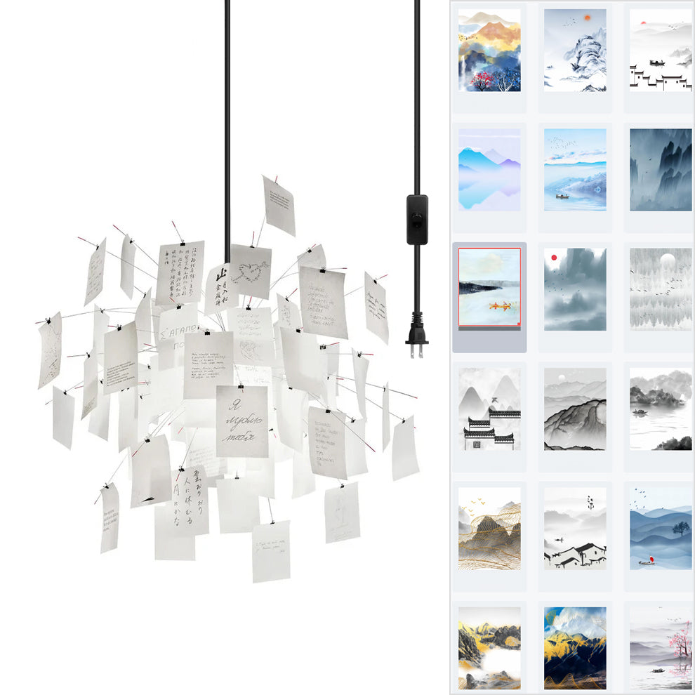 Élise Paper Art Plug-In Hanging Chandelier