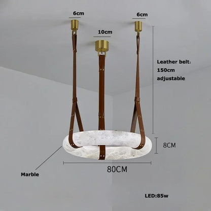 Brigitte Alabaster & Leather Belt Pendant