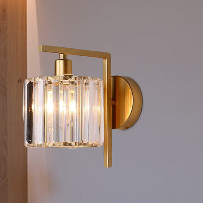 Juliette Modern Column Crystal Wall Lamp – Gold, 5 to 9 Inch