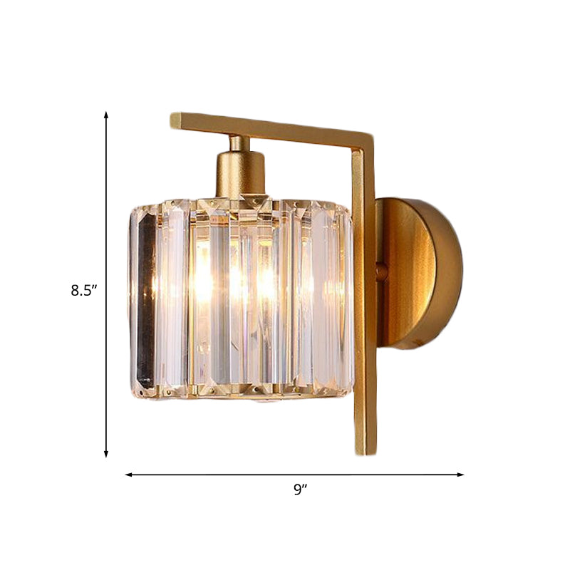 Juliette Modern Column Crystal Wall Lamp – Gold, 5 to 9 Inch