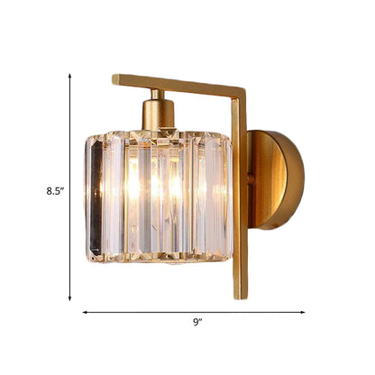 Juliette Modern Column Crystal Wall Lamp – Gold, 5 to 9 Inch