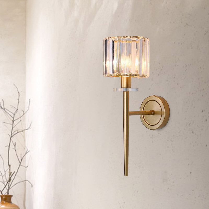 Madeleine Crystal Block Gold Wall Sconce