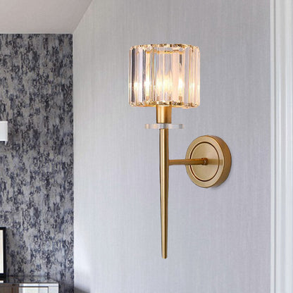 Madeleine Crystal Block Gold Wall Sconce