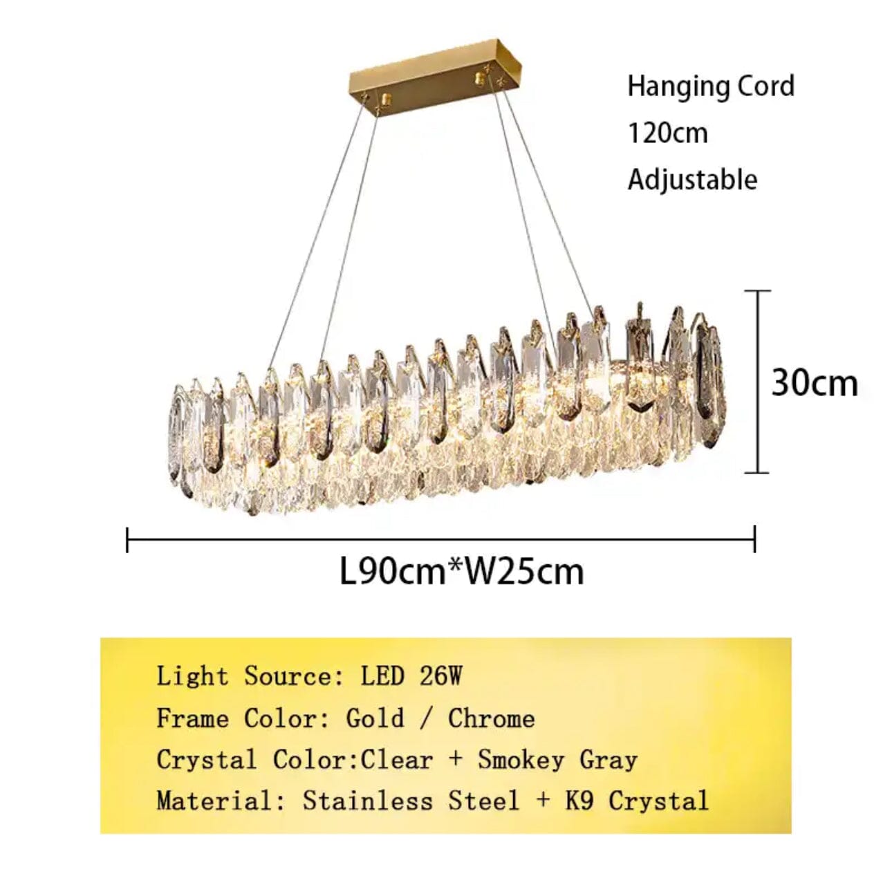Sophie Premium K9 Crystal Modern Ceiling Light