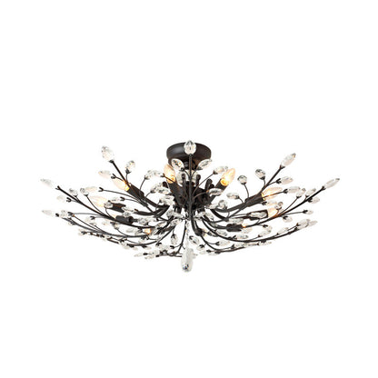 Madeleine Crystal Branch Semi Flush Ceiling Light