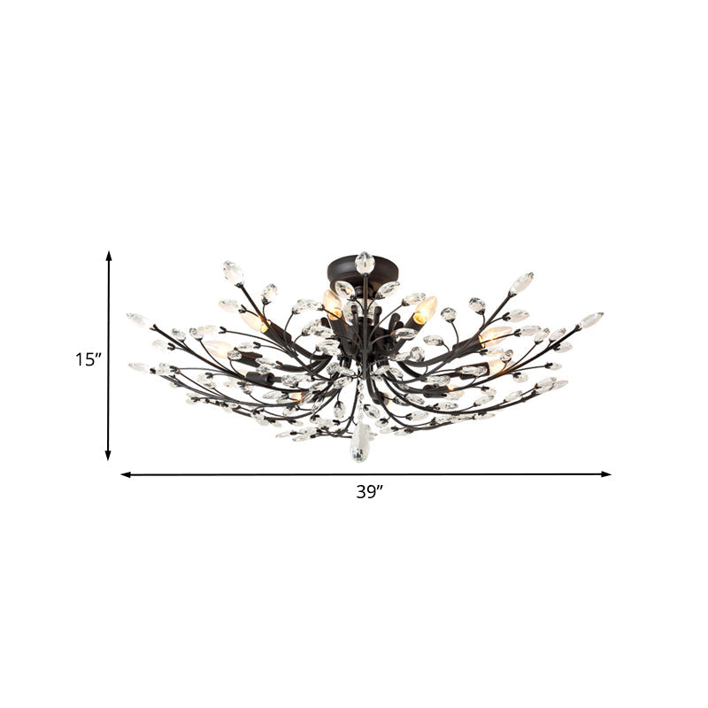 Madeleine Crystal Branch Semi Flush Ceiling Light