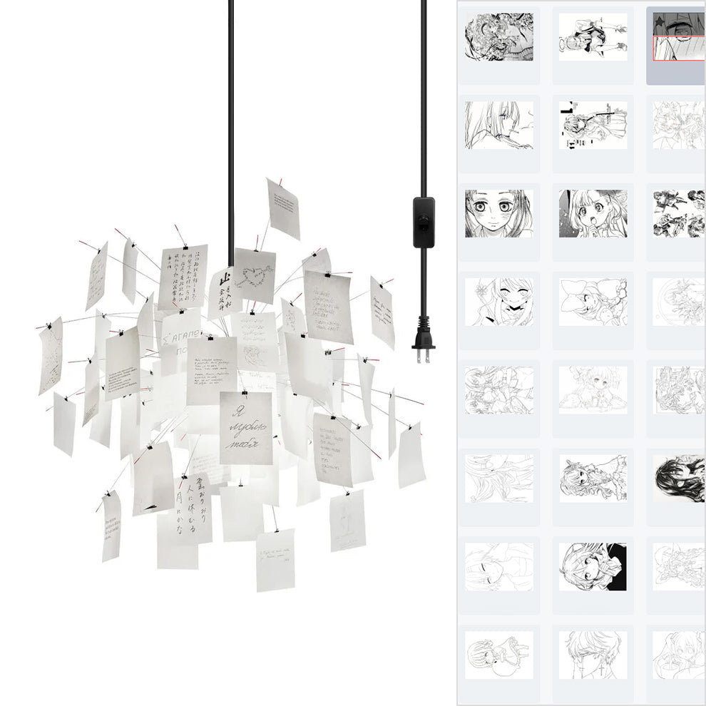 Élise Paper Art Plug-In Hanging Chandelier
