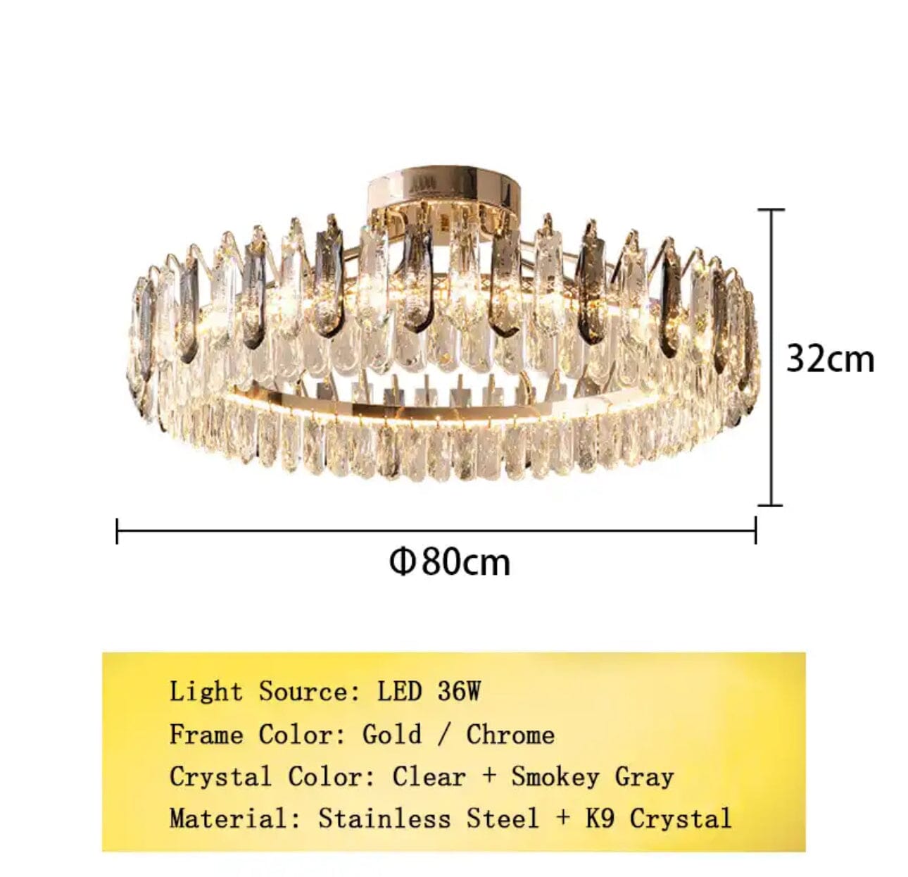 Sophie Premium K9 Crystal Modern Ceiling Light