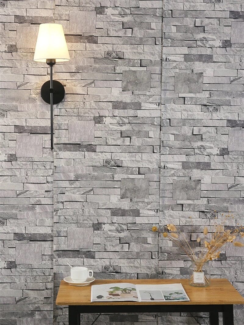 Lucienne Fabric Shade Wall Lamp with Modern Linear Design