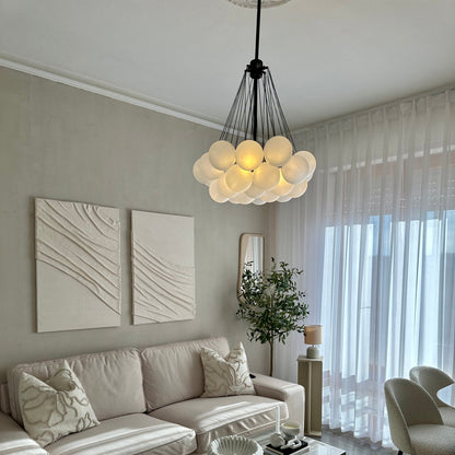 Inès Minimalist Frosted Globe Chandelier