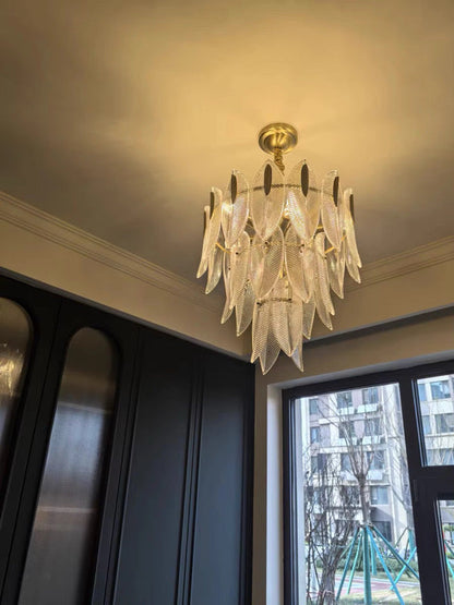Beatrice Glass Leaf Artisan Chandelier