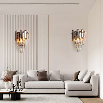 Odette Elsie Smoke Gray Crystal Wall Lamp