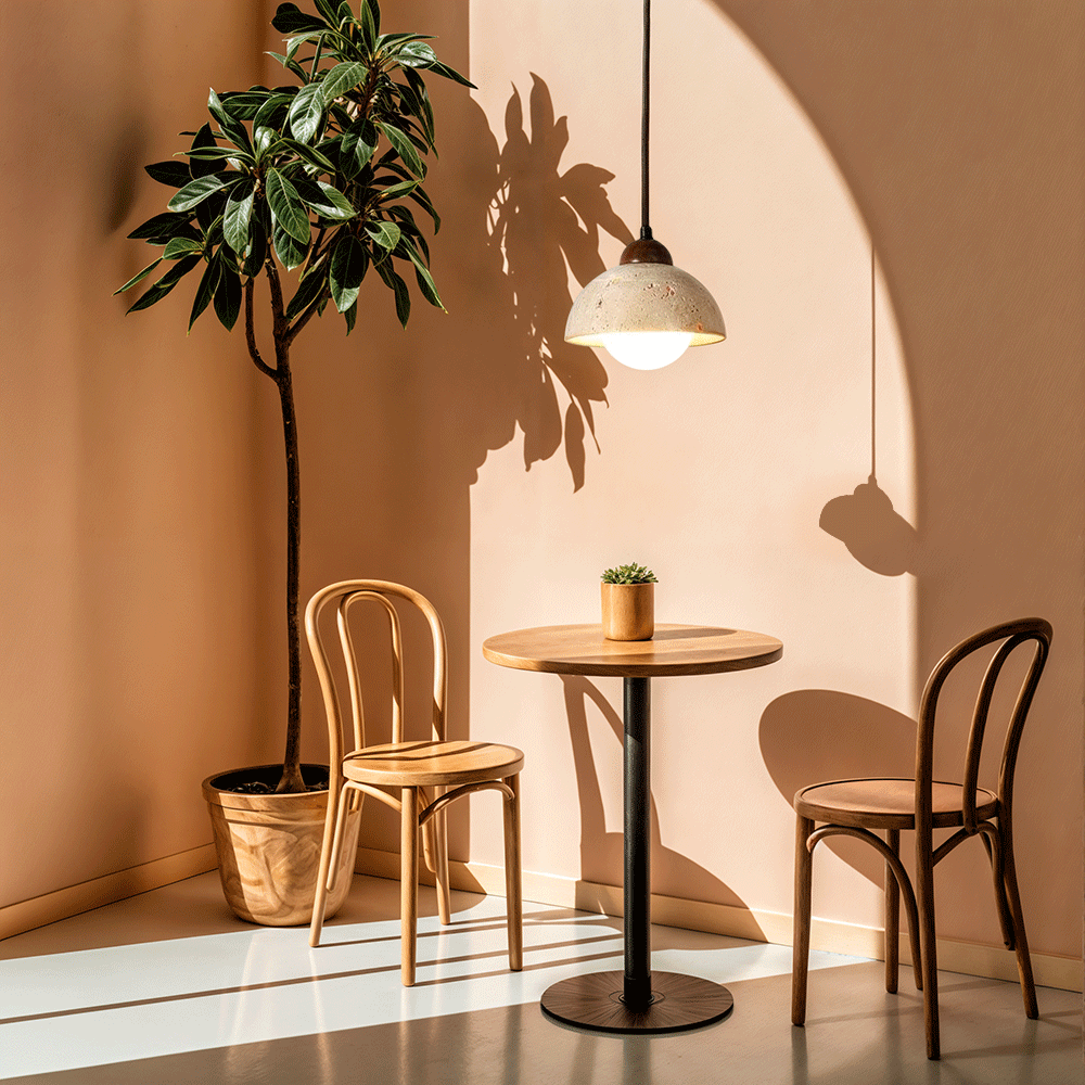 Sophie Travertine Industrial Pendant Light