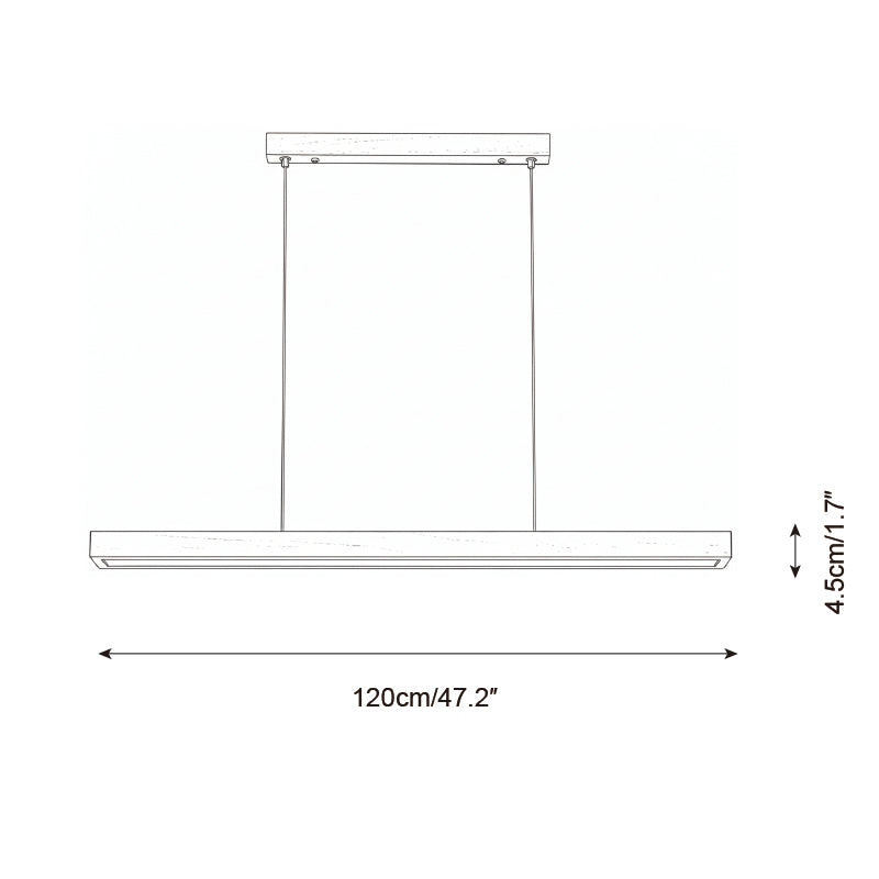 Elodie Minimal Walnut Wood Linear Chandelier