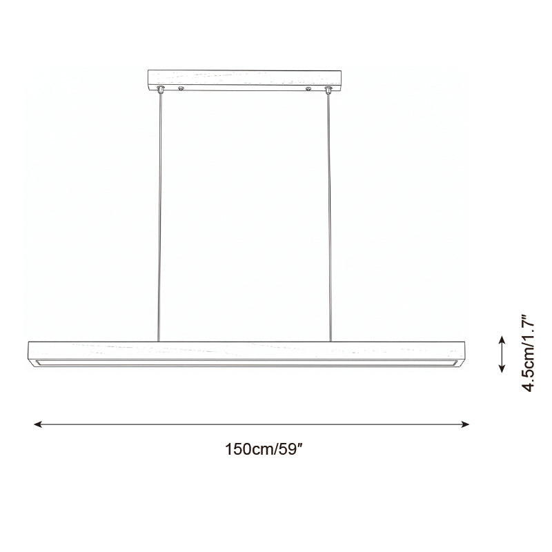 Elodie Minimal Walnut Wood Linear Chandelier