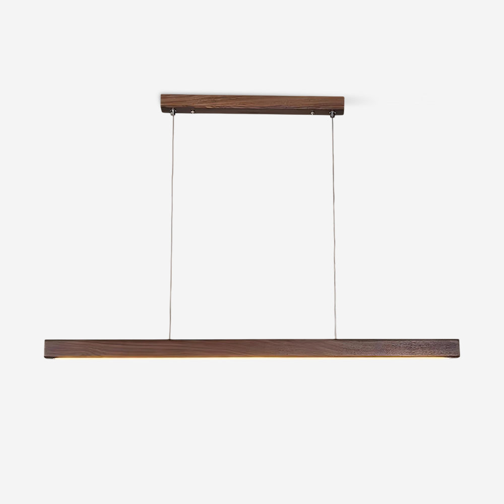 Elodie Minimal Walnut Wood Linear Chandelier