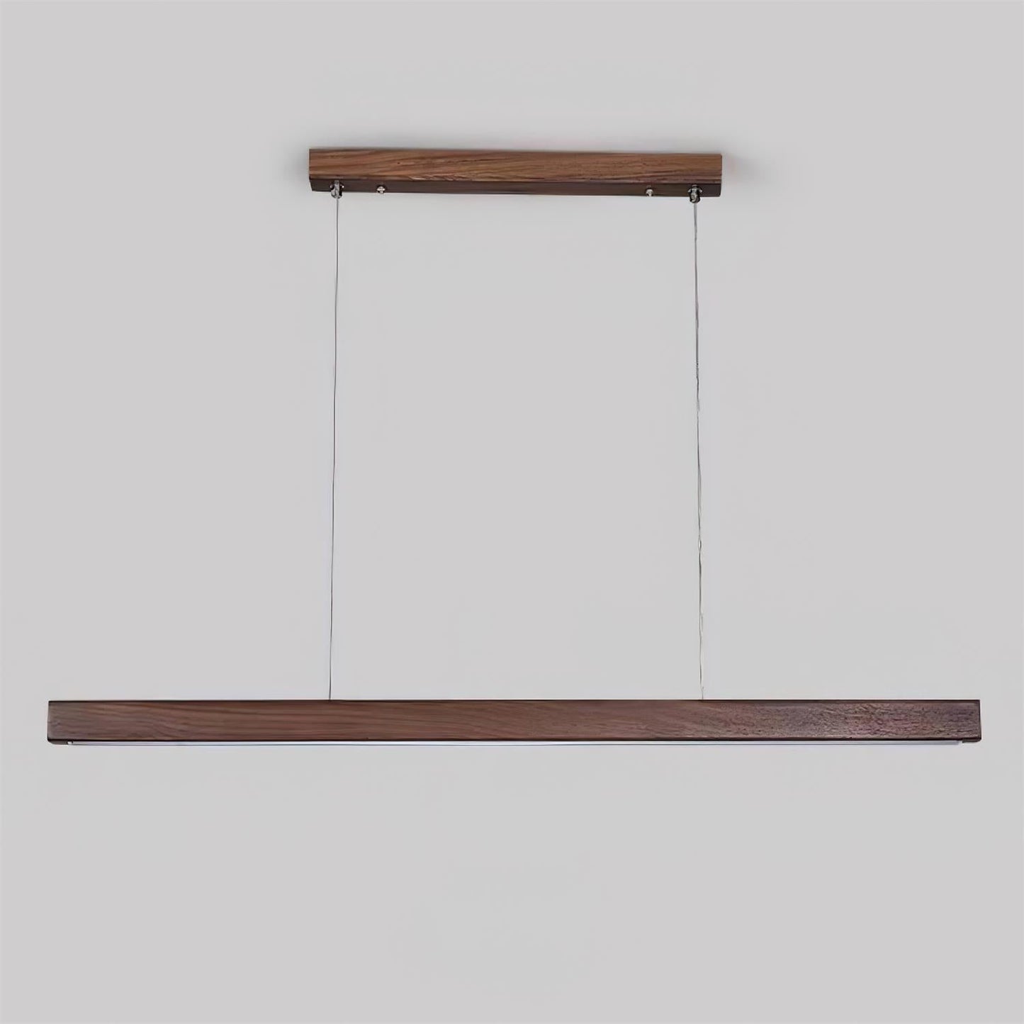 Elodie Minimal Walnut Wood Linear Chandelier