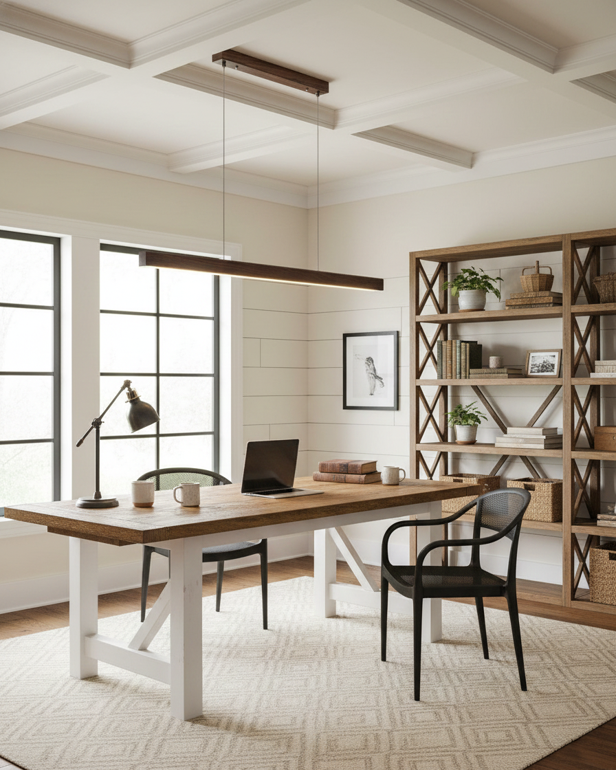 Elodie Minimal Walnut Wood Linear Chandelier