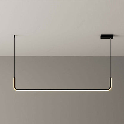 Camille Minimal Linear LED Chandelier Modern Gold Black Ceiling Light Fixture