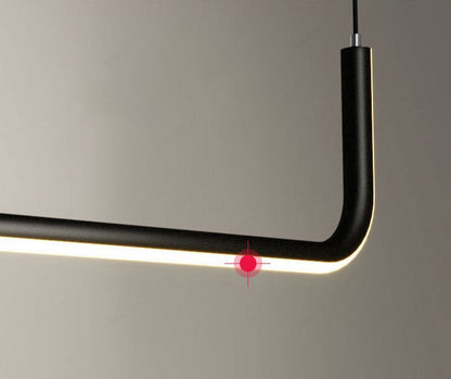 Camille Minimal Linear LED Chandelier Modern Gold Black Ceiling Light Fixture