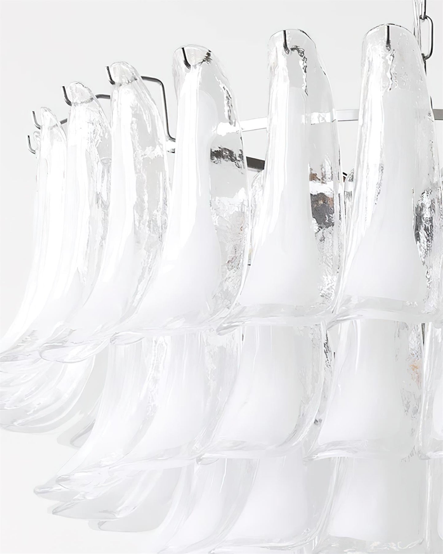 Émilienne Floral Chandelier, Layered Glass Petals with Metal Frame