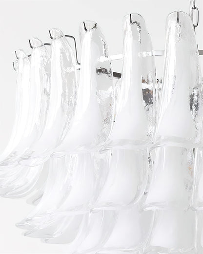Émilienne Floral Chandelier, Layered Glass Petals with Metal Frame