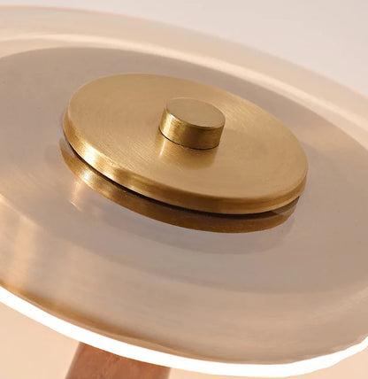 Camille Retro Wood & Glass Table Lamp