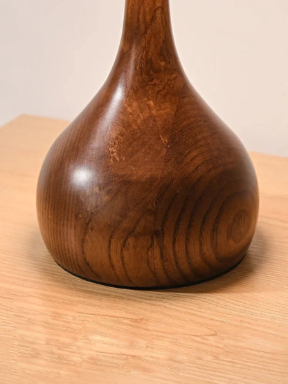 Camille Retro Wood & Glass Table Lamp